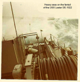 Heavy Seas on the fantail - USS Lester (DE-1022)