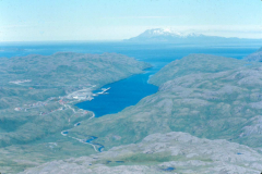 Adak, View from Lake Betty toward Finger Bay & Mt. Sitkin (next island in chain) - Aug. 1974  Photo by Michael Hein