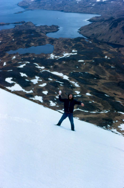 Adak, Climbing Mt. Reed, OT John Dempsey - May 1974  Photo by Michael Hein