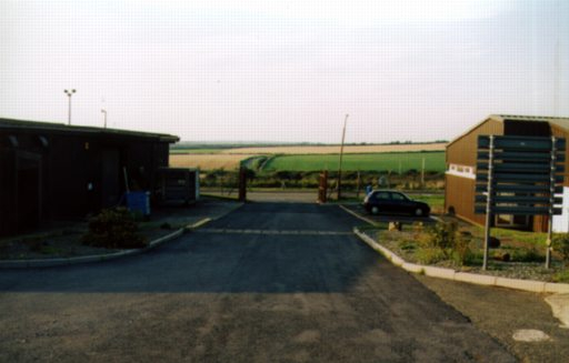 2002: Looking back out with Admin on the left and vehicle bldg on the right