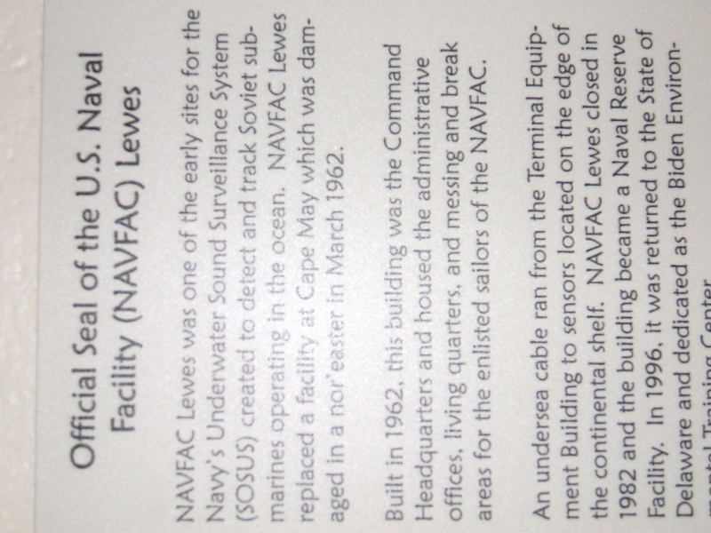 Plaque dedication 7/28/07 Admin Bldg Lewes