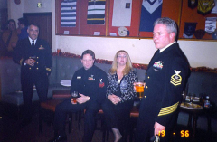 LT Cornett, Todd & Shannon Shaw, Kelly Schneider at Reenlistment - JMF St. Mawgan 1998