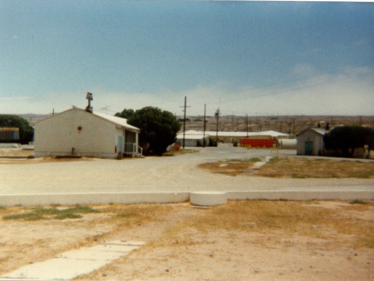 Outside enlisted barracks looking towards contractor housing