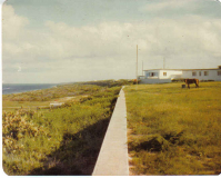 Grand Turk - Sea Wall looking South, Rear BOQ at right 1977