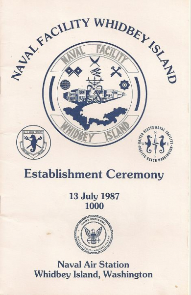 NAVFAC Whidbey Island Establishment Ceremony Program - July 1987