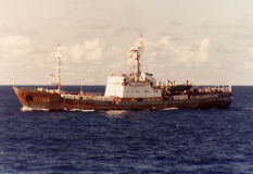 Teodolit While Shadowing USNS VINDICATOR, February 1986