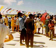 Local Race Crowd, 1969.  Local fishermen raced their fishing boats.  Largest gathering I saw in the year I was there.