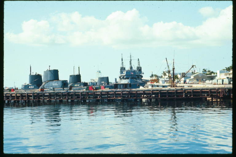 Diesel Subs Docked at piers - July 1969