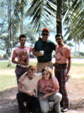 Bill, Moose (LCDR Andtz), Rudy Ramirez, Red, Pam Myer, 1975