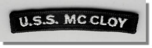 USS MCCLOY (DE/FF-1038) SHOULDER PATCH