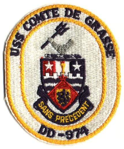 USS COMTE DE GRASSE (DD-974) SHIP'S PATCH