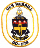 USS MERRILL (DD-976) SHIP'S PATCH