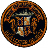 USS LESTER (DE-1022) ITASS SHIP'S PATCH