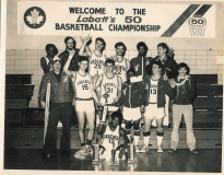 1976-1977 Canadian Champions Navfac Argentia Newfoundland. I'm on the crutches to the left Sprained ankle in the 3rd. quarter.