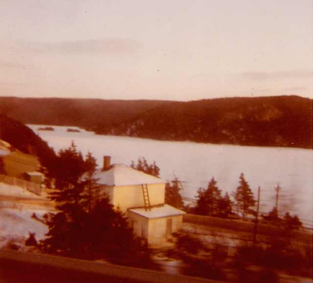 Northeast Arm frozen over - Feb. 1971  (NavFac Argentia)