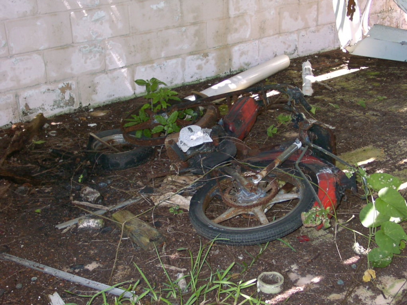 BDA-  Old Moped left behind in Parking Shed by NAVFAC. 