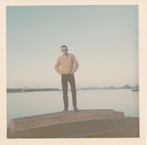 John Burrell with Mae West in background 1966