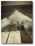 USS Garcia(FF1040) in heavy seas during Med Cruise 80-81